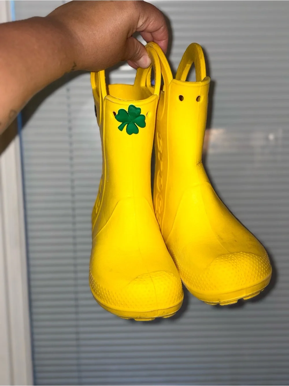 Crocs Kids' Classic Yellow Rain Boots size 1